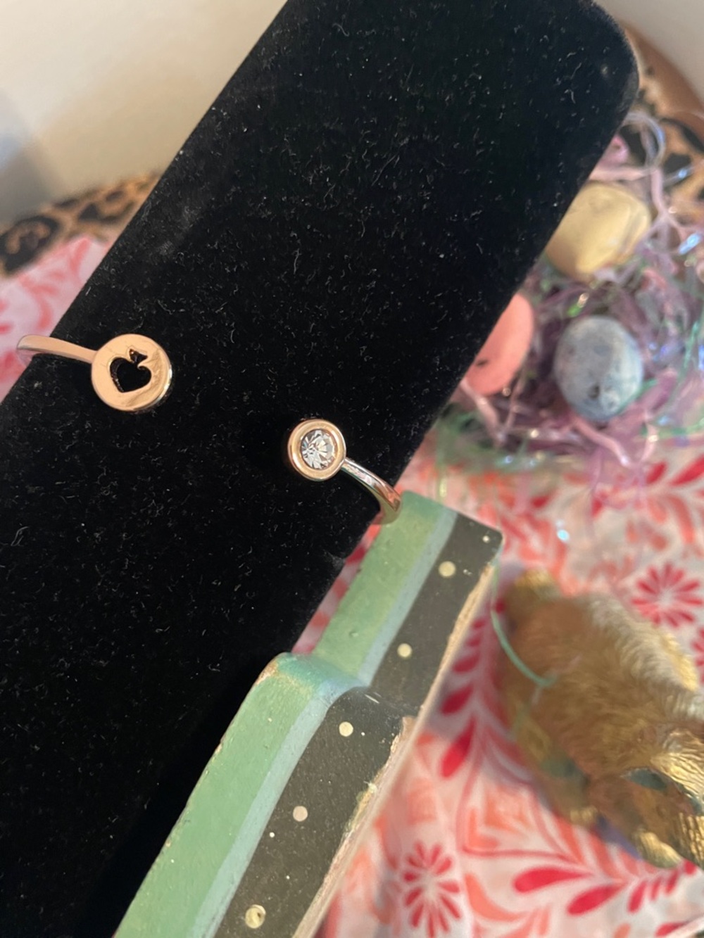 kate spade New York gold-tone  open bangle with crystal and cutout charm - Picture 2 of 11